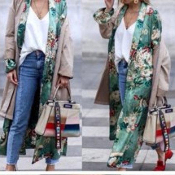 Kimono Floral Duster Coverup - Picture 10 of 10